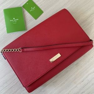 Kate Spade Alek Leather Crossbody Bag in Red